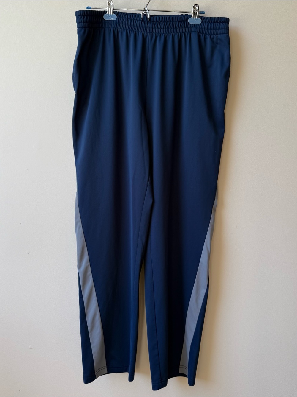 Tek Gear Sweatpants Men’s Size XL Navy Gray Stripe Dry-Tek Running Gym